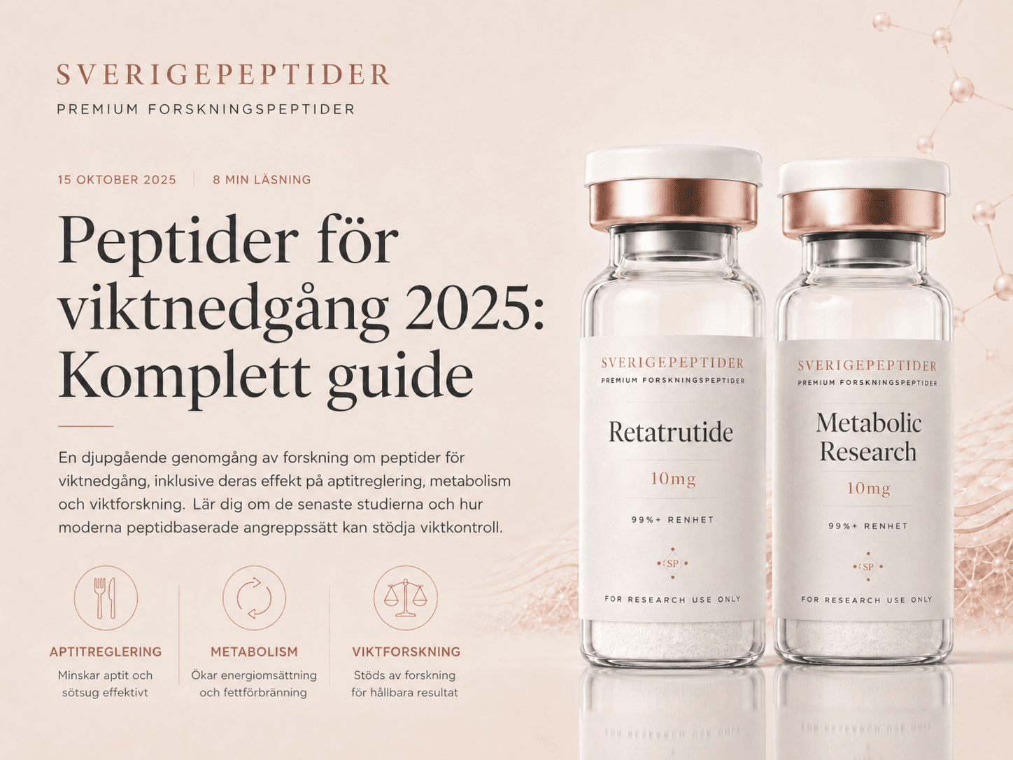 Peptider och viktforskning 2025: Retatrutide, GLP-1 och GIP